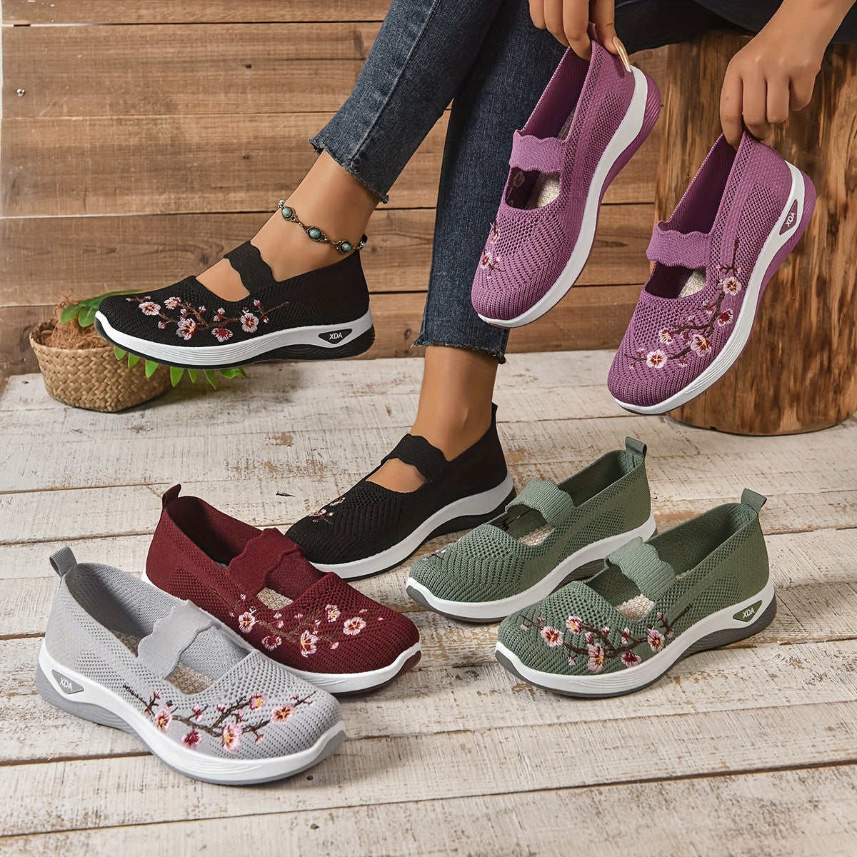 Laura™ | Zapatos Ortopédicos con Bordado Floral