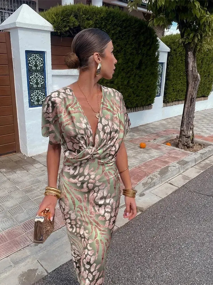 CLARA™ | Vestido Midi de Glamour Mediterráneo