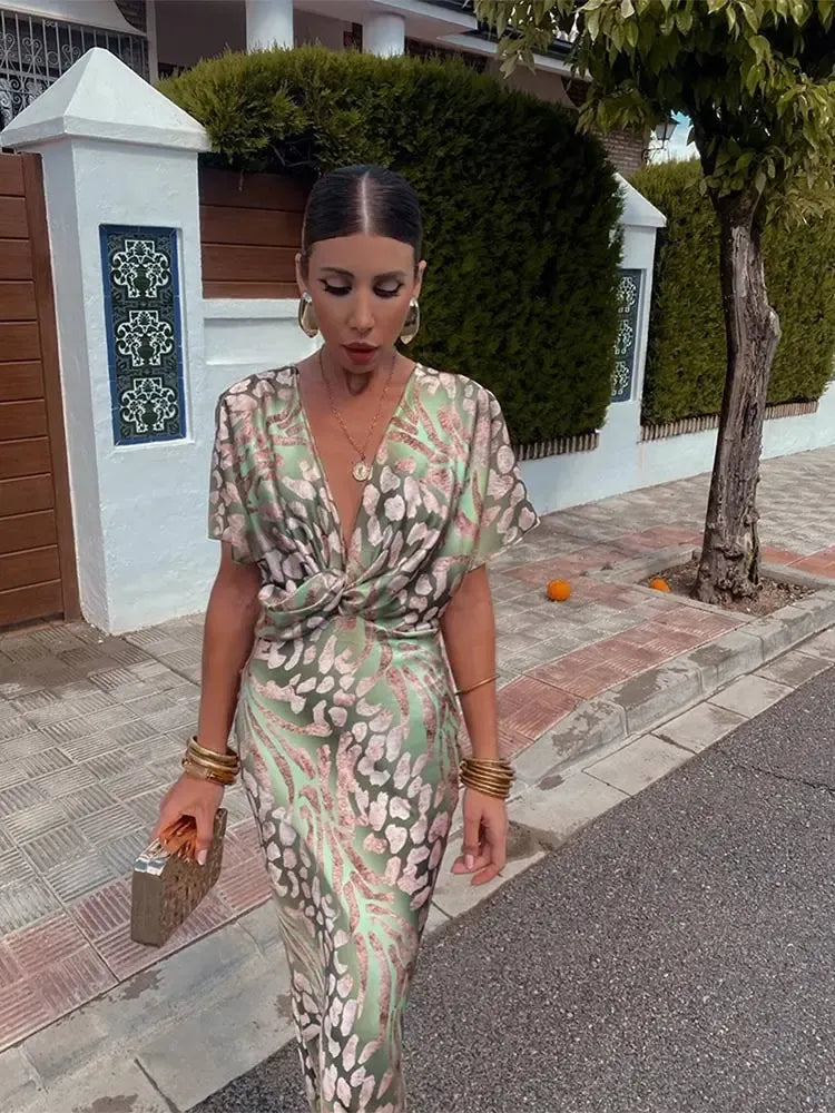 CLARA™ | Vestido Midi de Glamour Mediterráneo