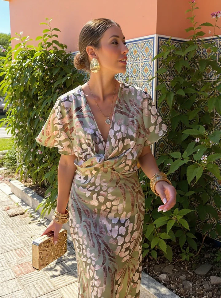 CLARA™ | Vestido Midi de Glamour Mediterráneo