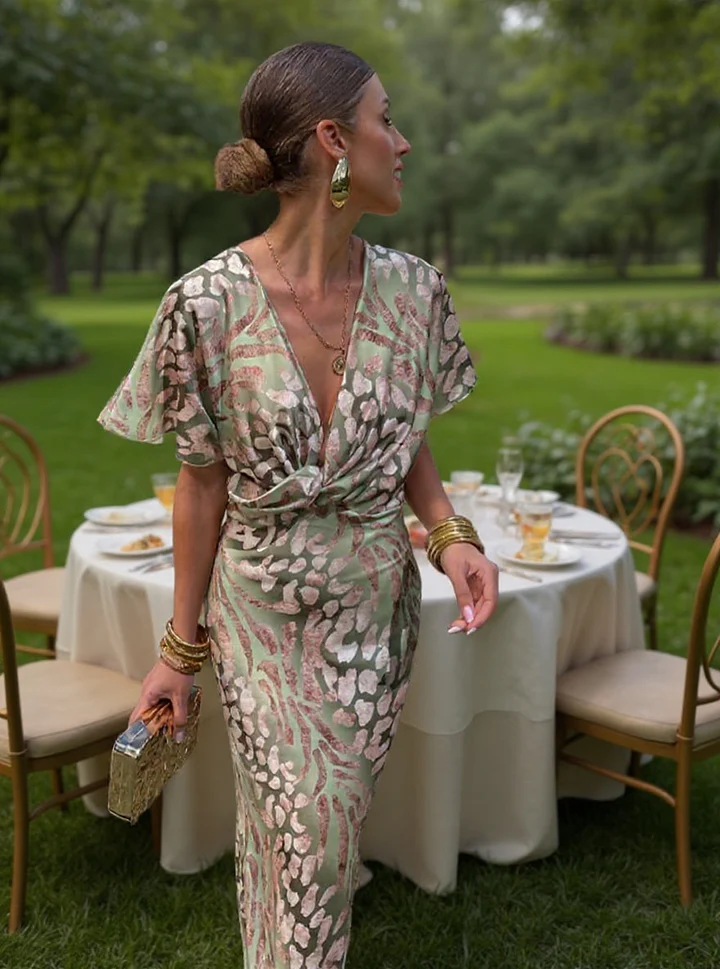 CLARA™ | Vestido Midi de Glamour Mediterráneo