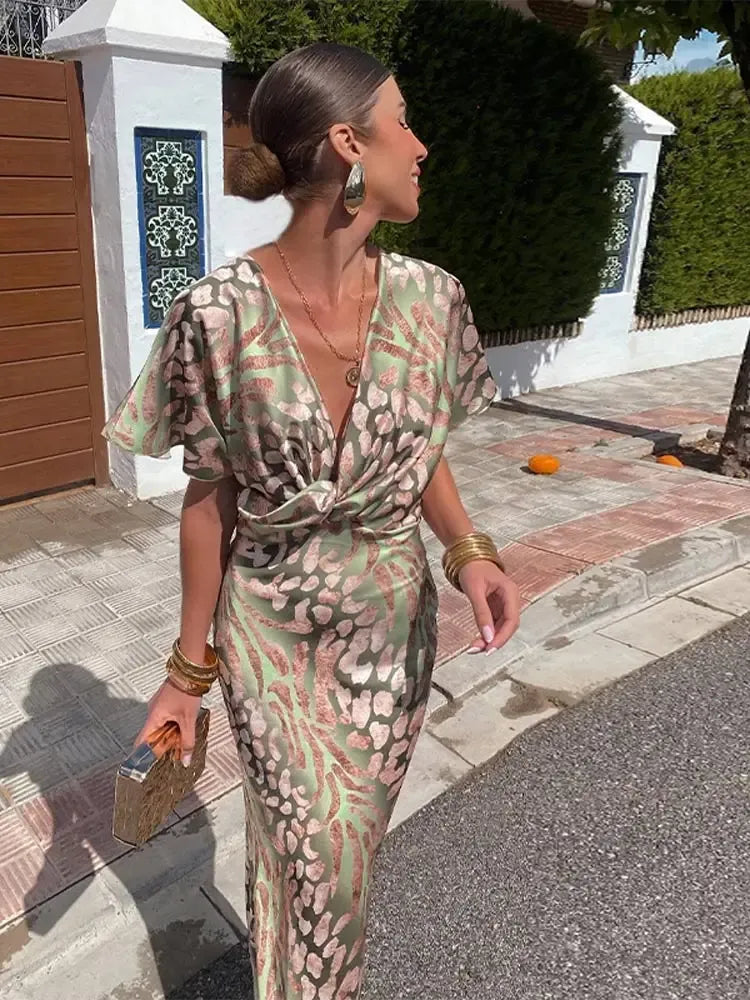 CLARA™ | Vestido Midi de Glamour Mediterráneo