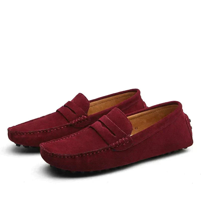 CAZEL™ | Mocasines de Ante Cosidos a Mano — Estilo Italiano