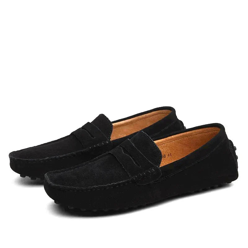 CAZEL™ | Mocasines de Ante Cosidos a Mano — Estilo Italiano