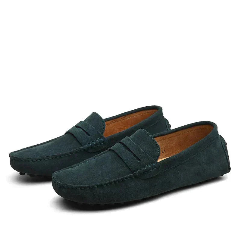 CAZEL™ | Mocasines de Ante Cosidos a Mano — Estilo Italiano