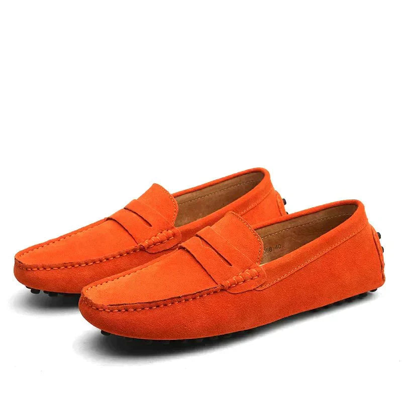 CAZEL™ | Mocasines de Ante Cosidos a Mano — Estilo Italiano