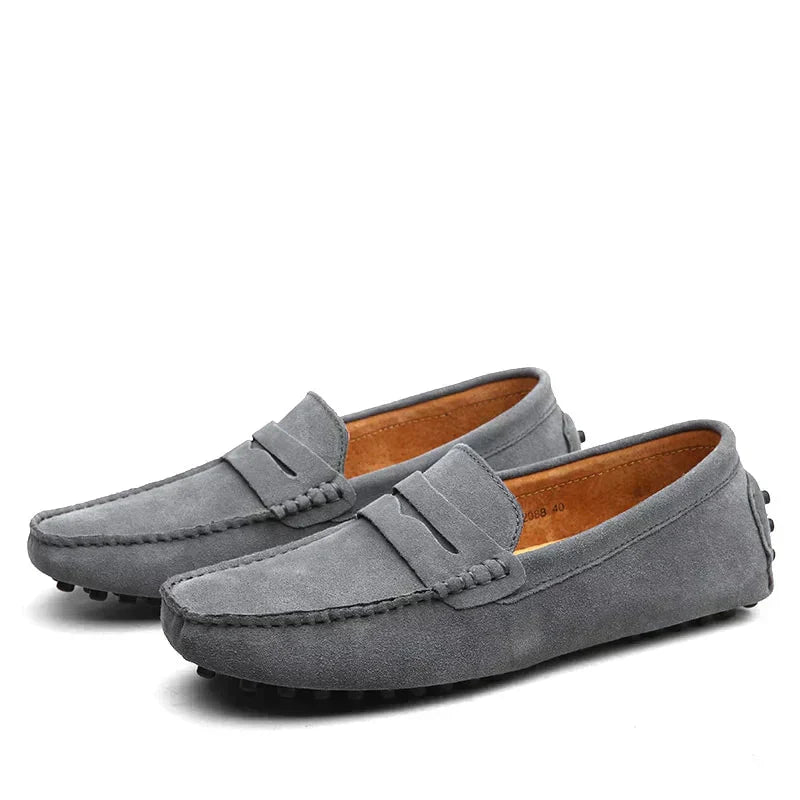 CAZEL™ | Mocasines de Ante Cosidos a Mano — Estilo Italiano