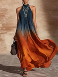 PAULA™ | Vestido Largo Halter Degradado