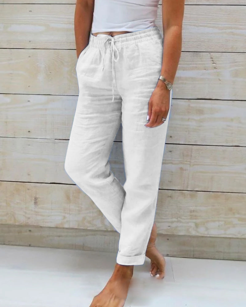 IRIS™ | Pantalón de Lino Ligero de Estilo Mediterráneo