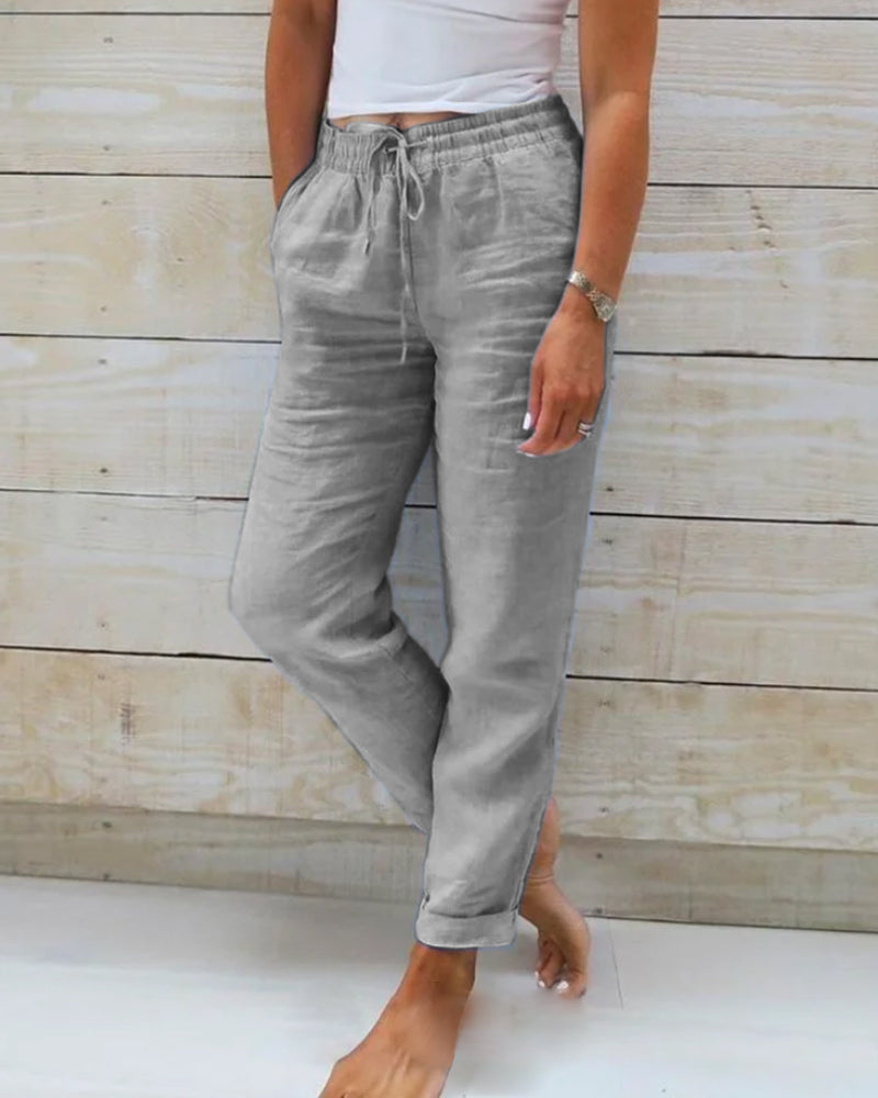 IRIS™ | Pantalón de Lino Ligero de Estilo Mediterráneo