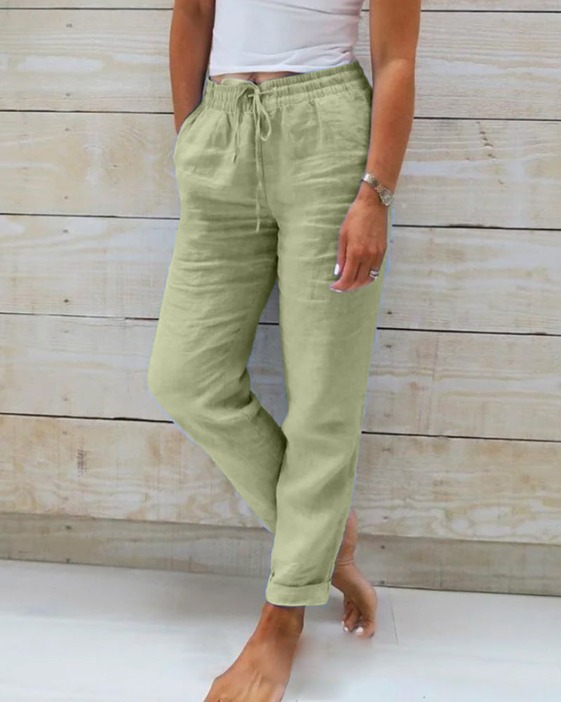 IRIS™ | Pantalón de Lino Ligero de Estilo Mediterráneo