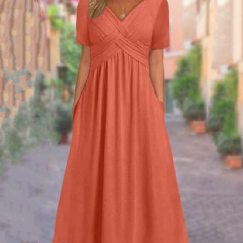 ALICIA™ | Vestido largo con escote en V