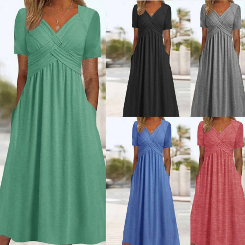ALICIA™ | Vestido largo con escote en V
