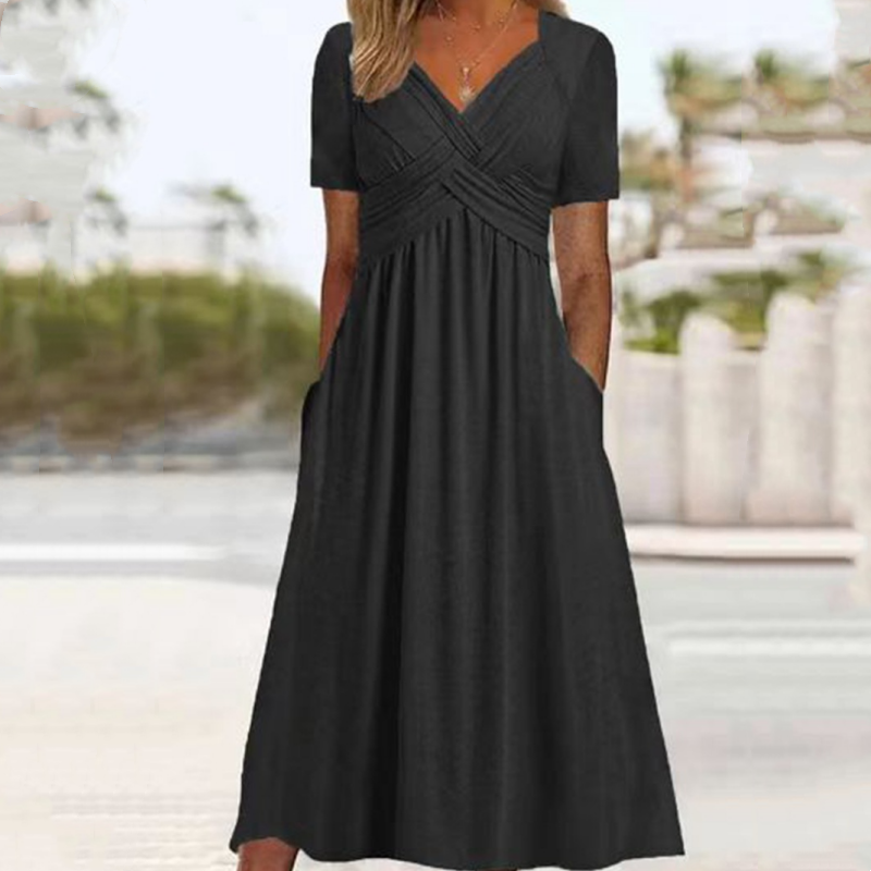 ALICIA™ | Vestido largo con escote en V