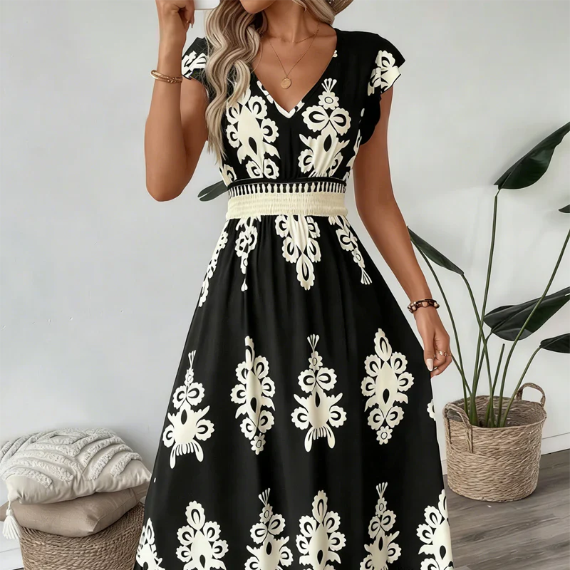Candela – Barockes Maxikleid mit V-Ausschnitt