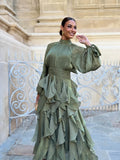 Esmeralda™ | Vestido largo de gasa con volantes