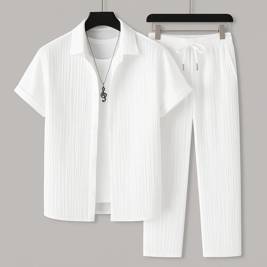 ALDO™ | Conjunto de Lino para Hombre — Camisa y Pantalón Estilo Italiano